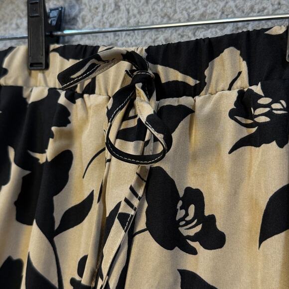 Emery Rose Womens Tan Black Floral Wide Leg Pants XL Regular - Picture 6 of 10